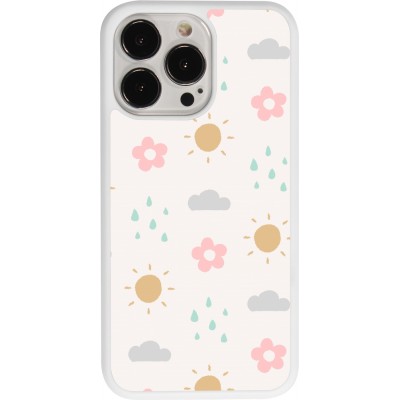 Coque iPhone 13 Pro - Silicone rigide blanc Spring 23 weather