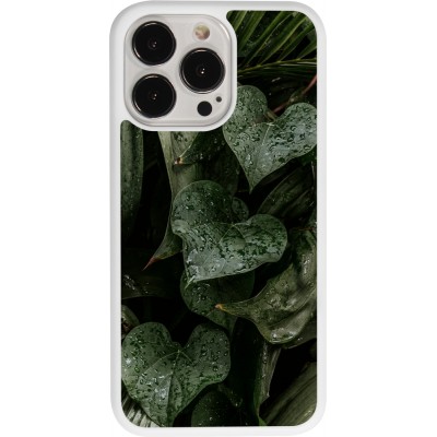 Coque iPhone 13 Pro - Silicone rigide blanc Spring 23 fresh plants