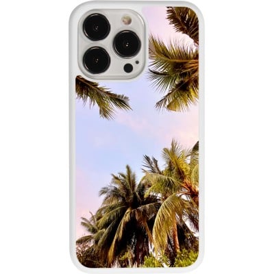 Coque iPhone 13 Pro - Silicone rigide blanc Summer 2023 palm tree vibe