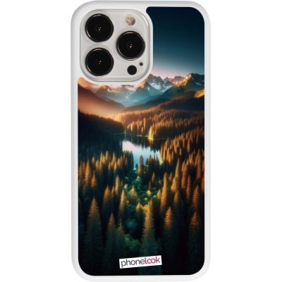 Coque iPhone 13 Pro - Silicone rigide blanc Sunset Forest Lake