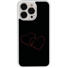 Coque iPhone 13 Pro - Silicone rigide blanc Valentine 2023 attached heart