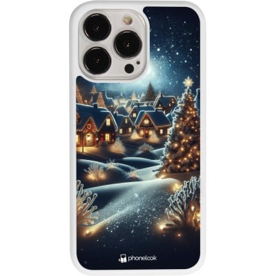 Coque iPhone 13 Pro - Silicone rigide blanc Noël 2023 Christmas is Coming