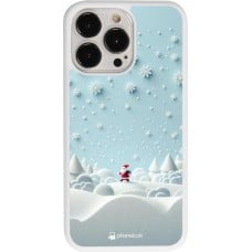 Coque iPhone 13 Pro - Silicone rigide blanc Noël 2023 Petit Père Flocon