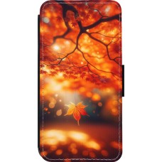 Coque iPhone 13 Pro - Wallet noir Automne Magique Orange