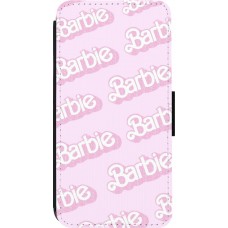 Coque iPhone 13 Pro - Wallet noir Barbie light pink pattern