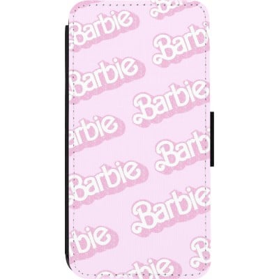 Coque iPhone 13 Pro - Wallet noir Barbie light pink pattern