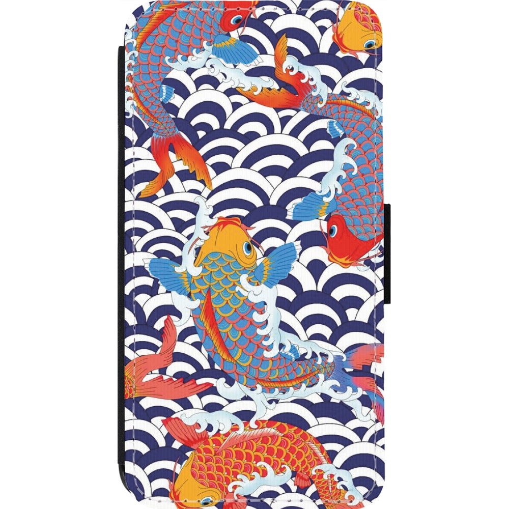 Coque iPhone 13 Pro - Wallet noir Easter 2023 japanese fish