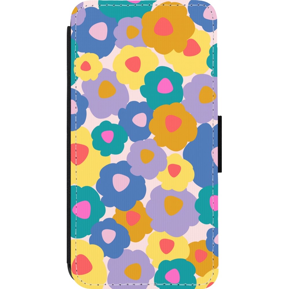 Coque iPhone 13 Pro - Wallet noir Easter 2024 flower power