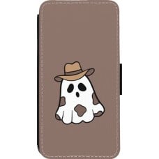 Coque iPhone 13 Pro - Wallet noir Halloween 2024 cowboy ghost