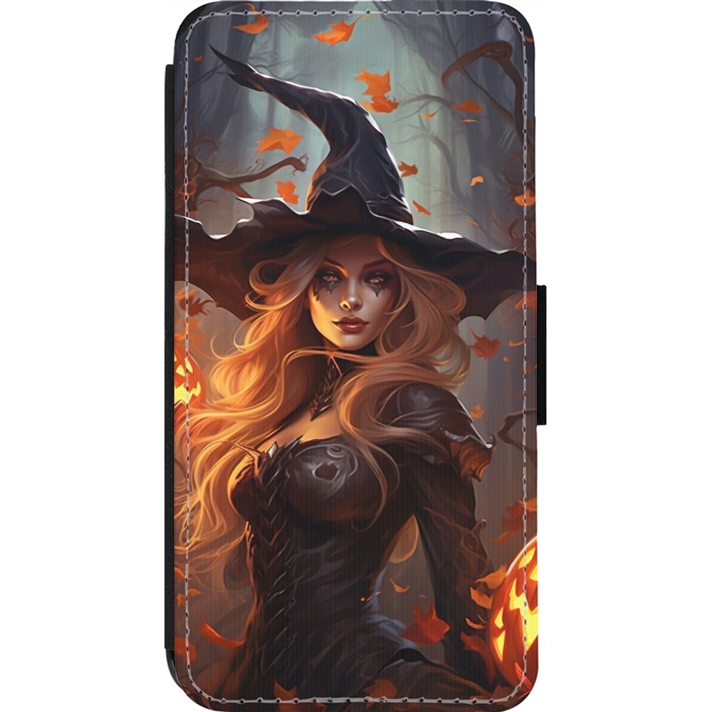 Coque iPhone 13 Pro - Wallet noir Halloween 2024 sexy witch