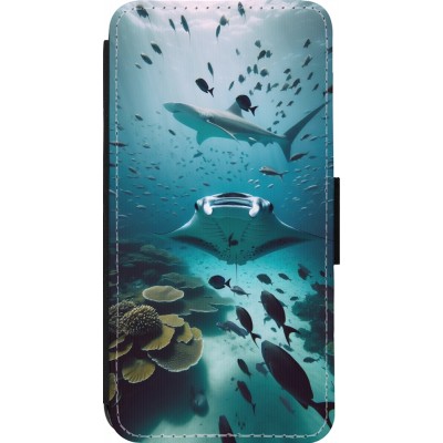 Coque iPhone 13 Pro - Wallet noir Manta Lagon Nettoyage