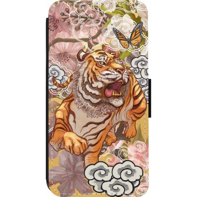 Coque iPhone 13 Pro - Wallet noir Spring 23 japanese tiger