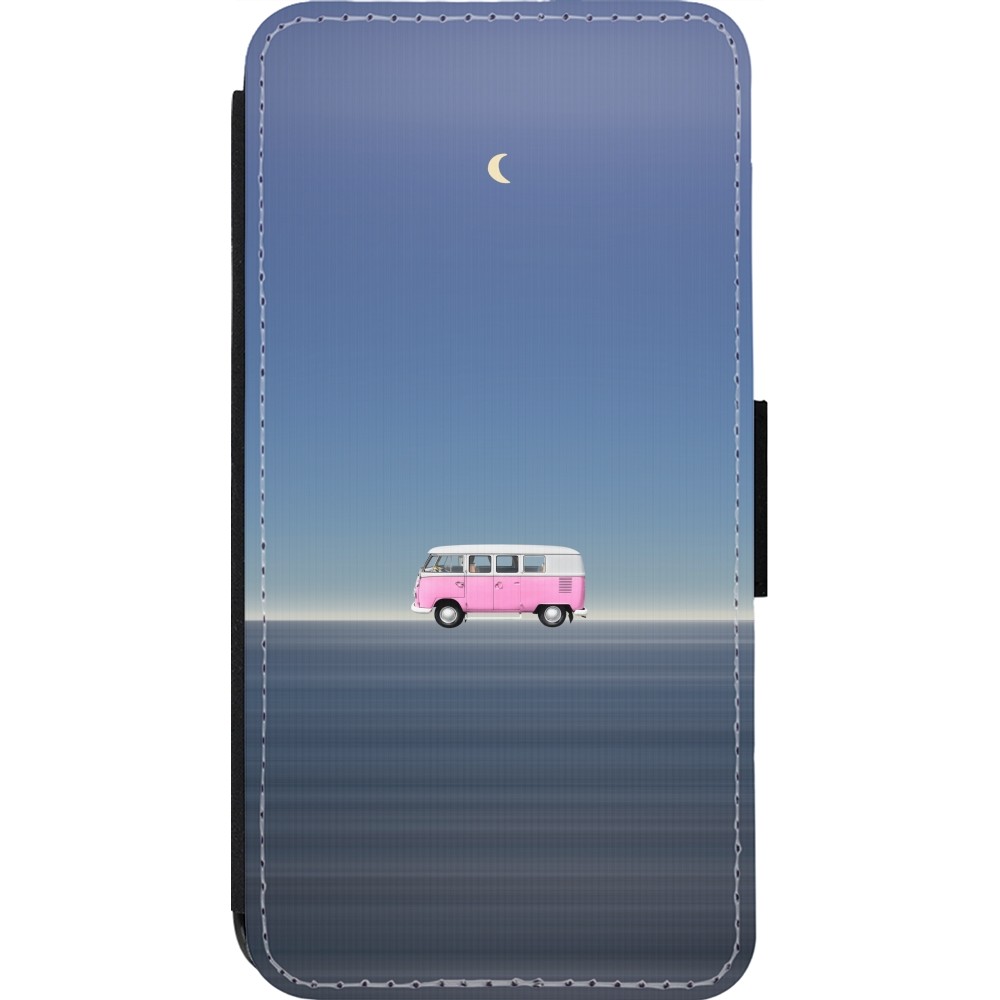 Coque iPhone 13 Pro - Wallet noir Spring 23 pink bus