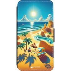 Coque iPhone 13 Pro - Wallet noir Sunset Breeze