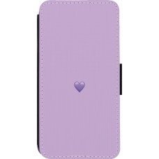 Coque iPhone 13 Pro - Wallet noir Valentine 2023 purpule single heart