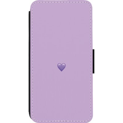 Coque iPhone 13 Pro - Wallet noir Valentine 2023 purpule single heart