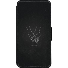 Coque iPhone 13 Pro - Wallet noir Valentine 2023 hands forever