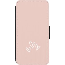 Coque iPhone 13 Pro - Wallet noir Valentine 2023 three minimalist hearts