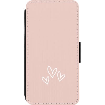 Coque iPhone 13 Pro - Wallet noir Valentine 2023 three minimalist hearts