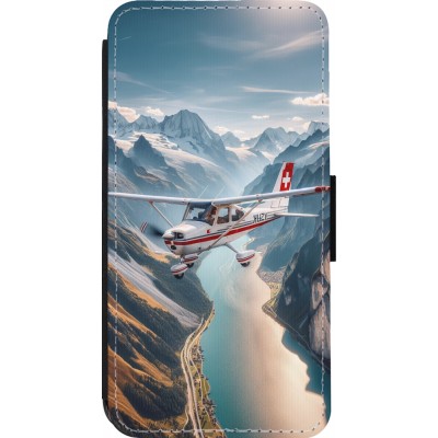 Coque iPhone 13 Pro - Wallet noir Vol Alpin Suisse