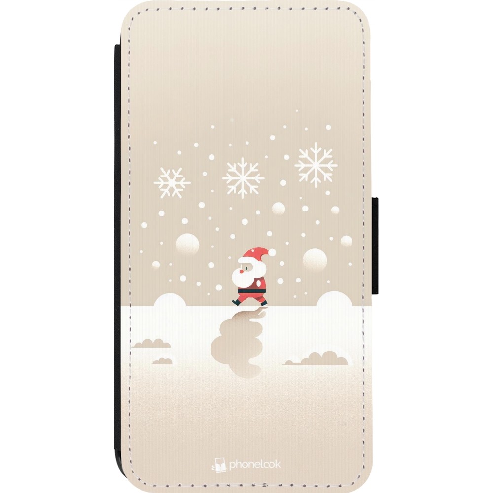 Coque iPhone 13 Pro - Wallet noir Noël 2023 Minimalist Santa