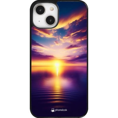 Coque iPhone 14 - Coucher soleil jaune violet