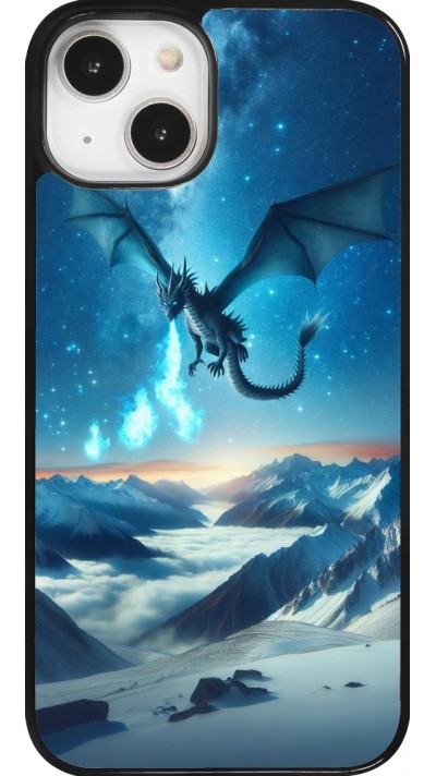 Coque iPhone 14 - Dragon nocturne montagne