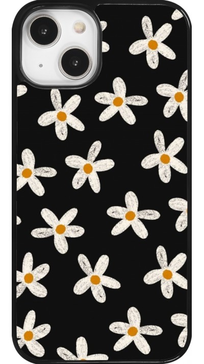 Coque iPhone 14 - Easter 2024 white on black flower