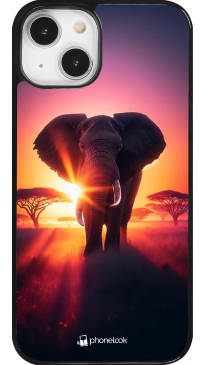 Coque iPhone 14 - Elephant Sunrise Beauty