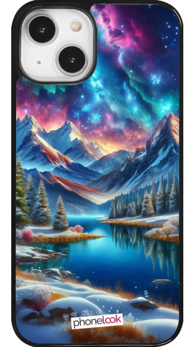 Coque iPhone 14 - Fantasy Mountain Lake Sky Stars