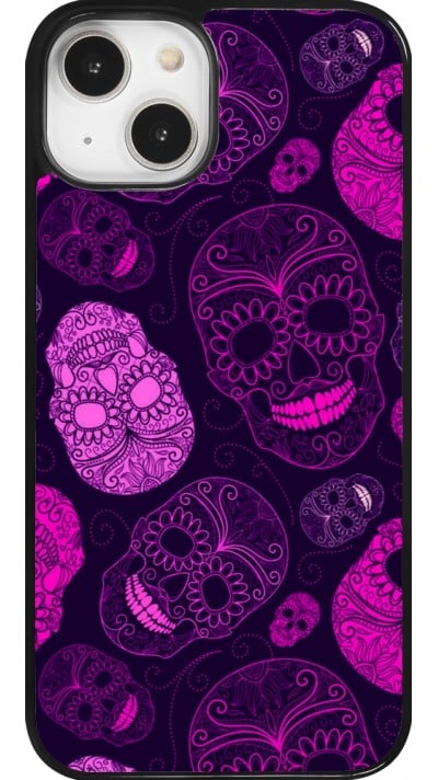 Coque iPhone 14 - Halloween 2023 pink skulls