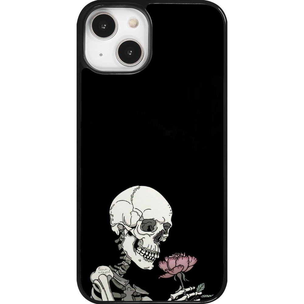 Coque iPhone 14 - Halloween 2023 rose and skeleton