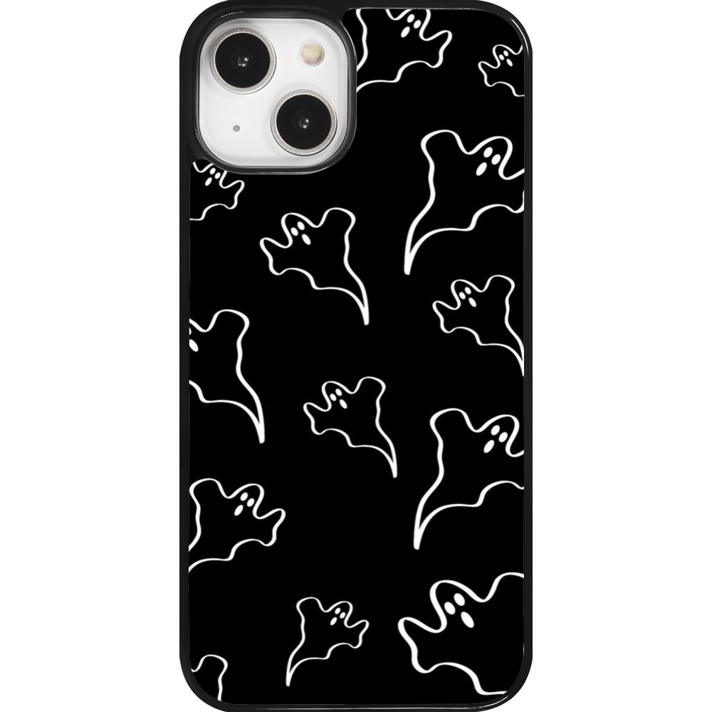 iPhone 14 Case Hülle - Halloween 2024 black and white ghosts