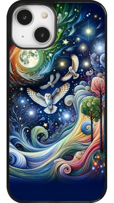 Coque iPhone 14 - hibou volant floral