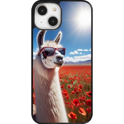 Coque iPhone 14 - Lama Chic en Coquelicot