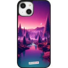 Coque iPhone 14 - Paysage Violet-Rose