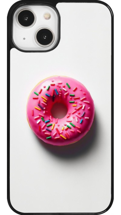 iPhone 14 Case Hülle - Weisser Hintergrund, pinker Donut