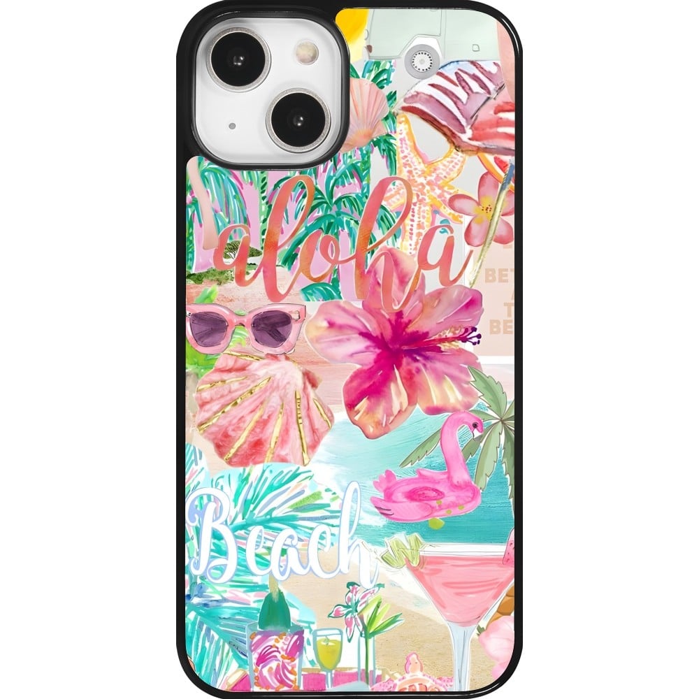 Coque iPhone 14 - Preppy Collage Aloha