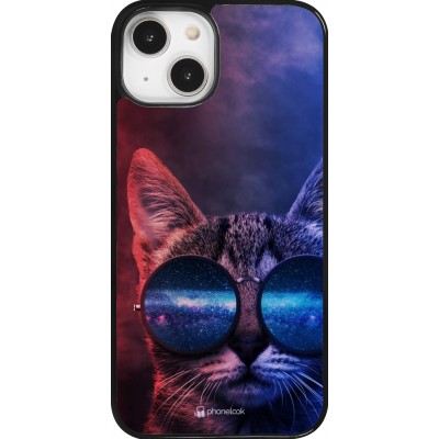 Coque iPhone 14 - Red Blue Cat Glasses