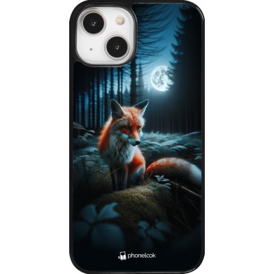 Coque iPhone 14 - Renard lune forêt