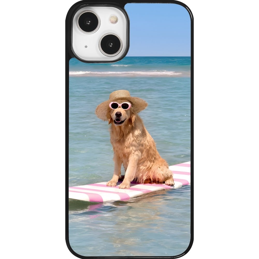 Coque iPhone 14 - Summer Dog on Paddle