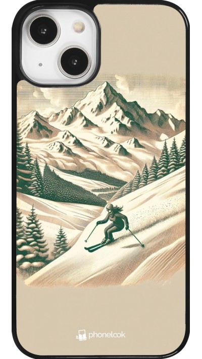 Coque iPhone 14 - Vintage Ski Mountain