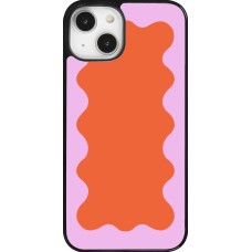 Coque iPhone 14 - Wavy Rectangle Orange Pink