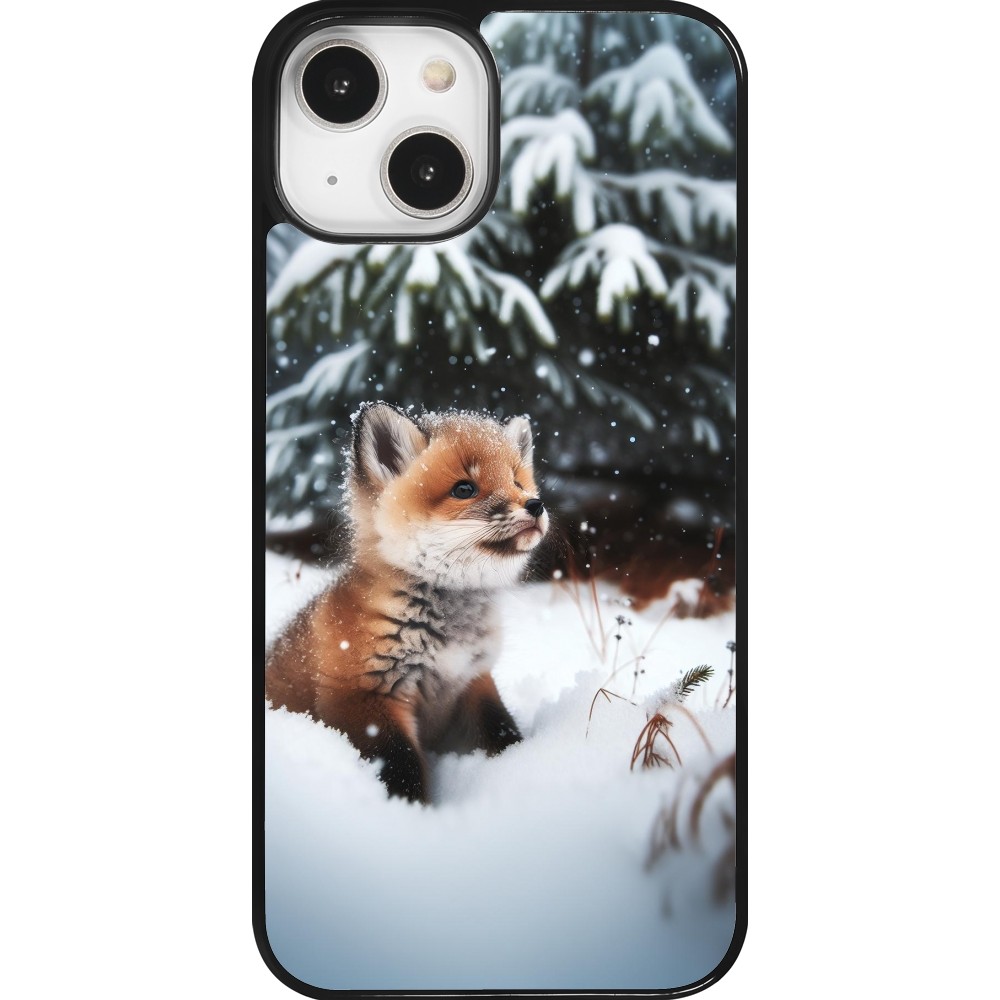 Coque iPhone 14 - Noël 2023 Renardeau sapin