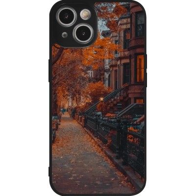 Coque iPhone 14 - Silicone rigide noir Autumn 2024 city