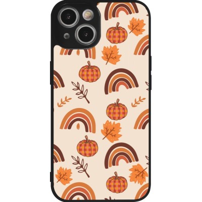 Coque iPhone 14 - Silicone rigide noir Autumn 2024 rainbow