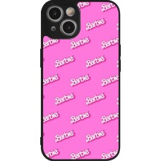 Coque iPhone 14 - Silicone rigide noir Barbie Pattern