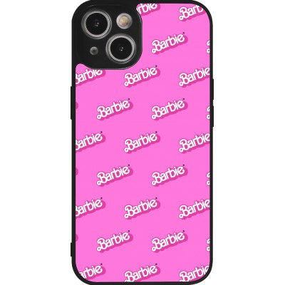 Coque iPhone 14 - Silicone rigide noir Barbie Pattern