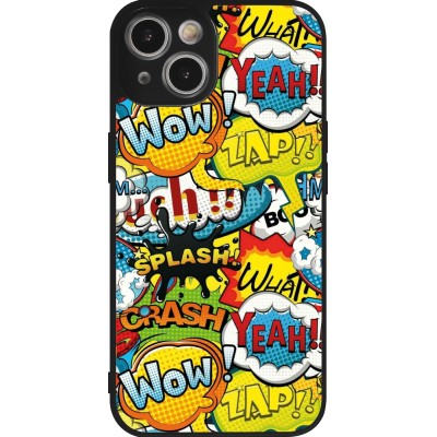 Coque iPhone 14 - Silicone rigide noir Cartoons slogans