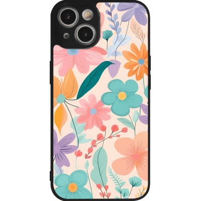 Coque iPhone 14 - Silicone rigide noir Easter 2024 spring flowers